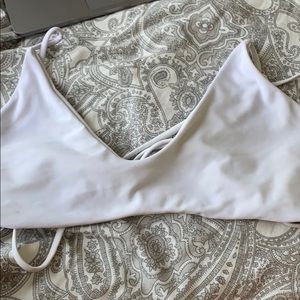 white bathing suit top